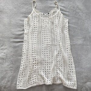 White Crocheted Beach Cover-Up Slip Dress